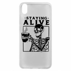 Чехол для Xiaomi Redmi 7A Staying alive with coffee - PrintSalon