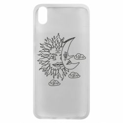 Чехол для Xiaomi Redmi 7A Sun and Moon faces - PrintSalon