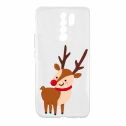 Чехол для Xiaomi Redmi 9 Deer with red nose - PrintSalon