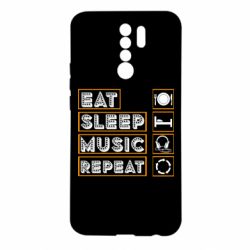 Чехол для Xiaomi Redmi 9 Eat sleep dj repeat. - PrintSalon