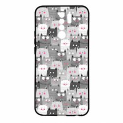 Чохол для Xiaomi Redmi 9 Gray cats pattern - PrintSalon