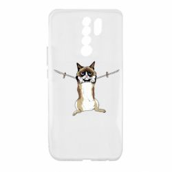 Чехол для Xiaomi Redmi 9 Grumpy Cat On The Rope - PrintSalon