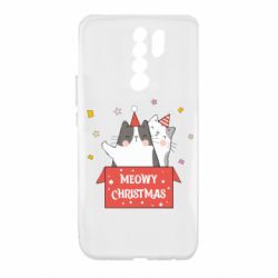 Чехол для Xiaomi Redmi 9 Meowy Christmas ( present box ) - PrintSalon