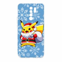 Чохол для Xiaomi Redmi 9 Santa Claus Pikachu - PrintSalon