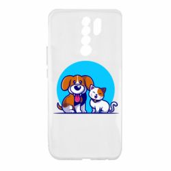 Чехол для Xiaomi Redmi 9 Собачка и котик - PrintSalon
