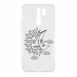 Чехол для Xiaomi Redmi 9 Sun and Moon faces - PrintSalon