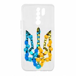 Чохол для Xiaomi Redmi 9 Тризуб квіти Україна - PrintSalon