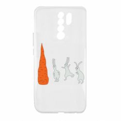 Чехол для Xiaomi Redmi 9 Зайцы возле морковки - PrintSalon