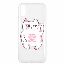 Чехол для Xiaomi Redmi 9a Cat and hieroglyphs - PrintSalon