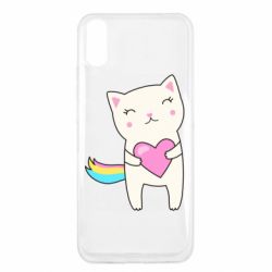 Чехол для Xiaomi Redmi 9a Cute cat with heart - PrintSalon
