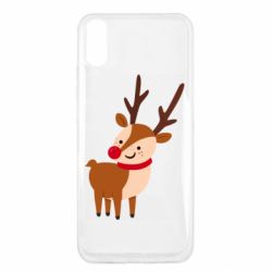 Чехол для Xiaomi Redmi 9a Deer with red nose - PrintSalon