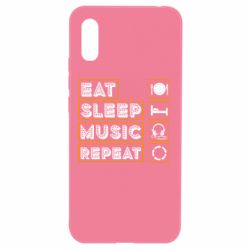 Чехол для Xiaomi Redmi 9a Eat sleep dj repeat.