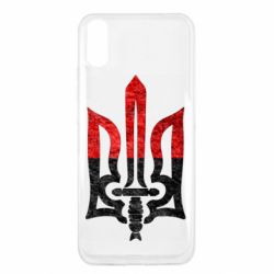Чехол для Xiaomi Redmi 9a Герб Украины красно-черный - PrintSalon