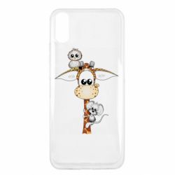 Чехол для Xiaomi Redmi 9a Giraffe Owl and Mouse - PrintSalon
