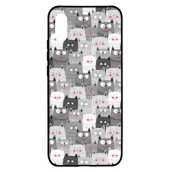 Чохол для Xiaomi Redmi 9a Gray cats pattern - PrintSalon