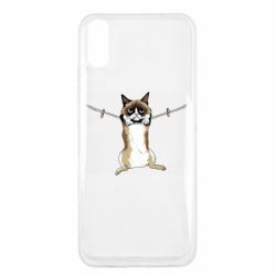 Чехол для Xiaomi Redmi 9a Grumpy Cat On The Rope - PrintSalon