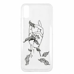 Чехол для Xiaomi Redmi 9a Hand with leafs - PrintSalon