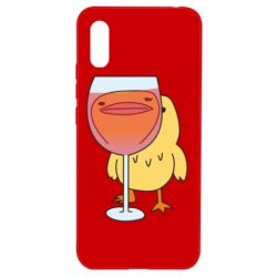 Чехол для Xiaomi Redmi 9a Качка і келих вина