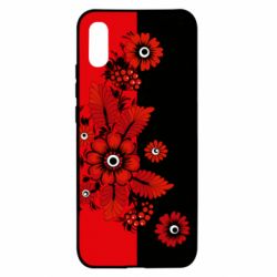 Чохол для Xiaomi Redmi 9a Червоні квіти - PrintSalon