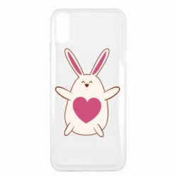 Чехол для Xiaomi Redmi 9a Rabbit with a pink heart - PrintSalon