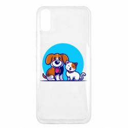 Чехол для Xiaomi Redmi 9a Собачка и котик - PrintSalon