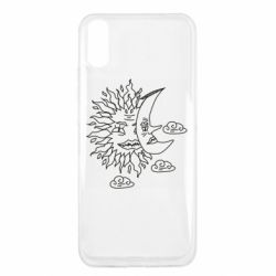 Чехол для Xiaomi Redmi 9a Sun and Moon faces - PrintSalon