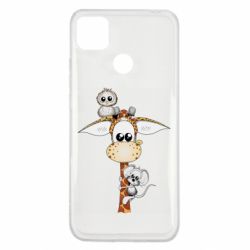 Чехол для Xiaomi Redmi 9c Giraffe Owl and Mouse