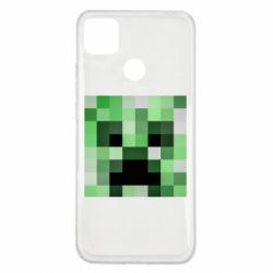 Чехол для Xiaomi Redmi 9c Minecraft minimalist Creeper - PrintSalon