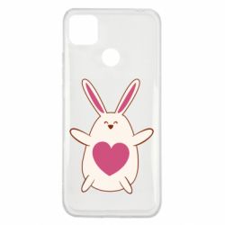 Чехол для Xiaomi Redmi 9c Rabbit with a pink heart - PrintSalon