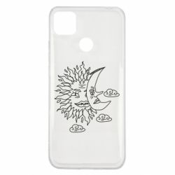 Чехол для Xiaomi Redmi 9c Sun and Moon faces - PrintSalon