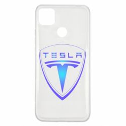 Чехол для Xiaomi Redmi 9c Tesla logo gradient - PrintSalon