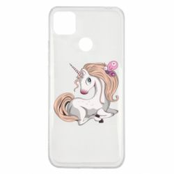 Чехол для Xiaomi Redmi 9c Unicorn with bow tie