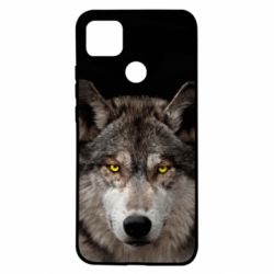 Чохол для Xiaomi Redmi 9c Wolf with yellow eyes - PrintSalon