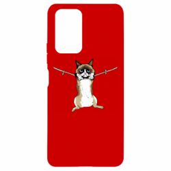 Чехол для Xiaomi Redmi Note 10 Pro Grumpy Cat On The Rope - PrintSalon
