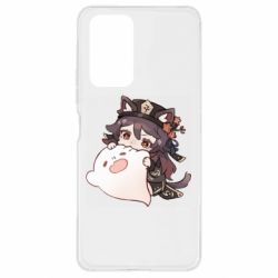 Чехол для Xiaomi Redmi Note 10 Pro Hu Tao cat - PrintSalon