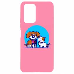 Чехол для Xiaomi Redmi Note 10 Pro Собачка и котик - PrintSalon