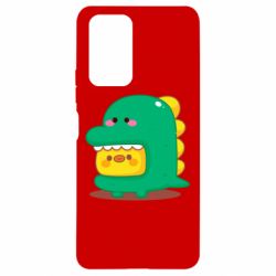 Чехол для Xiaomi Redmi Note 10 Pro Уточка в костюме динозавра - PrintSalon