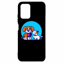 Чехол для Xiaomi Redmi Note 10 4G/10s Собачка и котик - PrintSalon