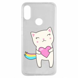 Чехол для Xiaomi Redmi Note 7 Cute cat with heart - PrintSalon