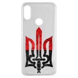 Чехол для Xiaomi Redmi Note 7 Герб Украины красно-черный - PrintSalon
