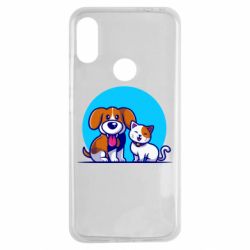 Чехол для Xiaomi Redmi Note 7 Собачка и котик - PrintSalon