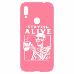 Чехол для Xiaomi Redmi Note 7 Staying alive with coffee - PrintSalon