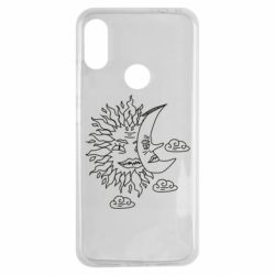 Чехол для Xiaomi Redmi Note 7 Sun and Moon faces - PrintSalon