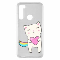 Чехол для Xiaomi Redmi Note 8 Cute cat with heart - PrintSalon