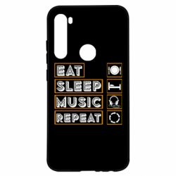 Чехол для Xiaomi Redmi Note 8 Eat sleep dj repeat. - PrintSalon