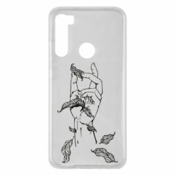 Чехол для Xiaomi Redmi Note 8 Hand with leafs - PrintSalon