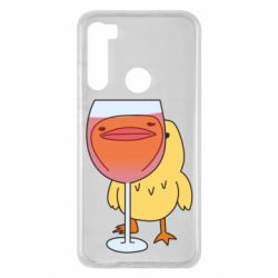 Чехол для Xiaomi Redmi Note 8 Качка і келих вина - PrintSalon