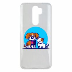Чехол для Xiaomi Redmi Note 8 Pro Собачка и котик - PrintSalon
