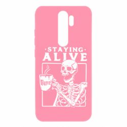 Чехол для Xiaomi Redmi Note 8 Pro Staying alive with coffee - PrintSalon