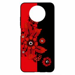 Чохол для Xiaomi Redmi Note 9 5G/Redmi Note 9T Червоні квіти - PrintSalon